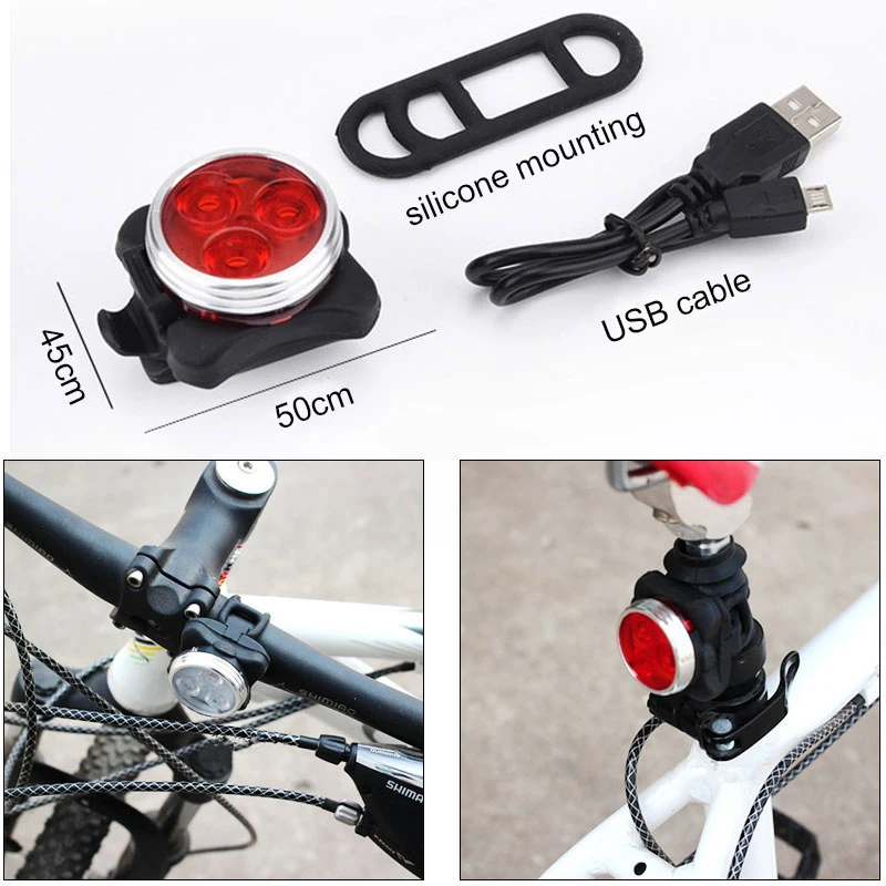 USB Rear Head Tail Handle Outdoor Bicycle Light Outdoor Rading Bike Lights